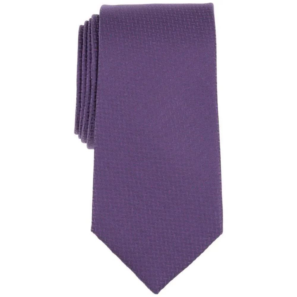 NWT Michael Kors Men's Holden Mini-Pattern Purple Silk Blend Necktie Tie OS